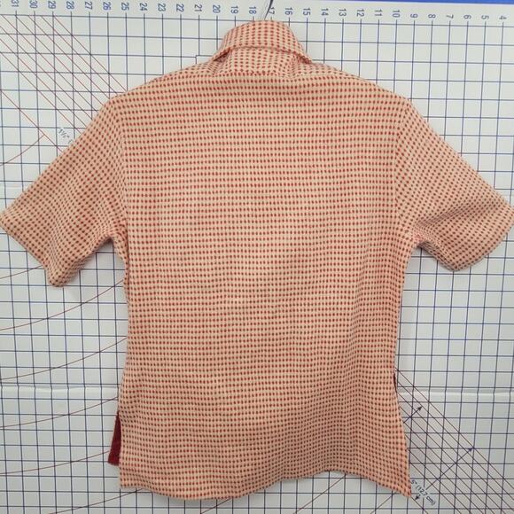 Pendleton Vintage 60s Wool Red Gingham heritage style Short Sleeve Blouse Top - Picture 3 of 12